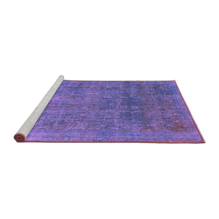 Sideview of Machine Washable Abstract Purple Modern Area Rugs, wshabs2159pur