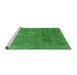 Sideview of Machine Washable Abstract Emerald Green Modern Area Rugs, wshabs2159emgrn