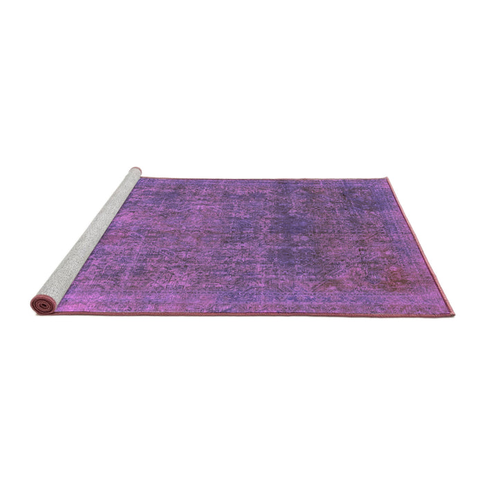 Sideview of Machine Washable Abstract Pink Modern Rug, wshabs2159pnk