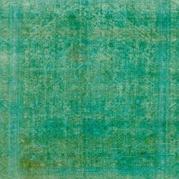 Square Machine Washable Abstract Jade Green Rug, wshabs2159