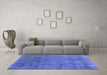 Machine Washable Abstract Blue Modern Rug in a Living Room, wshabs2159blu