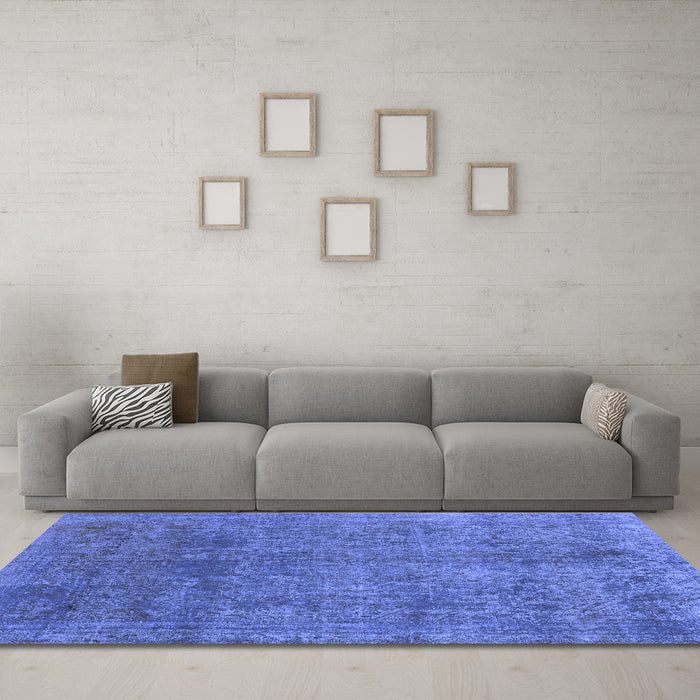 Machine Washable Abstract Blue Modern Rug in a Living Room, wshabs2159blu