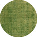 Round Abstract Brown Modern Rug, abs2159brn