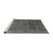 Sideview of Machine Washable Abstract Gray Modern Rug, wshabs2159gry