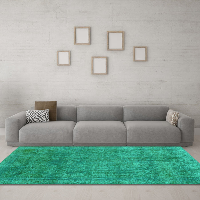 Machine Washable Abstract Turquoise Modern Area Rugs in a Living Room,, wshabs2159turq