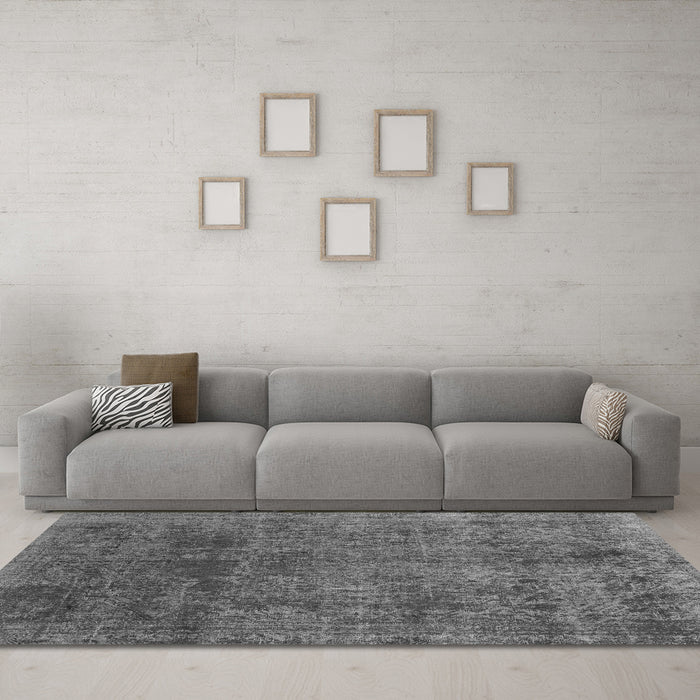 Machine Washable Abstract Gray Modern Rug in a Living Room,, wshabs2159gry