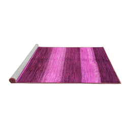 Sideview of Machine Washable Abstract Pink Modern Rug, wshabs215pnk