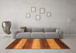 Machine Washable Abstract Orange Modern Area Rugs in a Living Room, wshabs215org