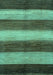 Machine Washable Abstract Turquoise Modern Area Rugs, wshabs215turq