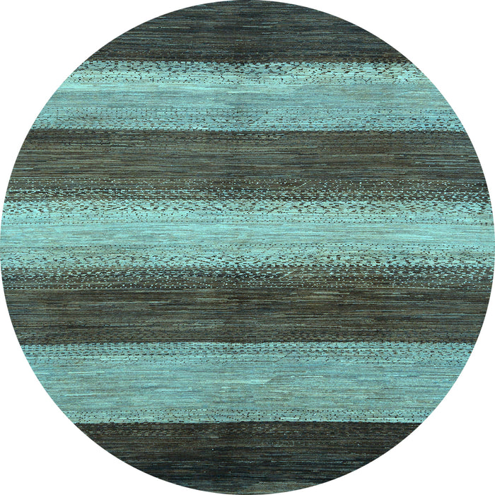 Round Machine Washable Abstract Light Blue Modern Rug, wshabs215lblu