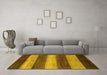 Machine Washable Abstract Yellow Modern Rug in a Living Room, wshabs215yw