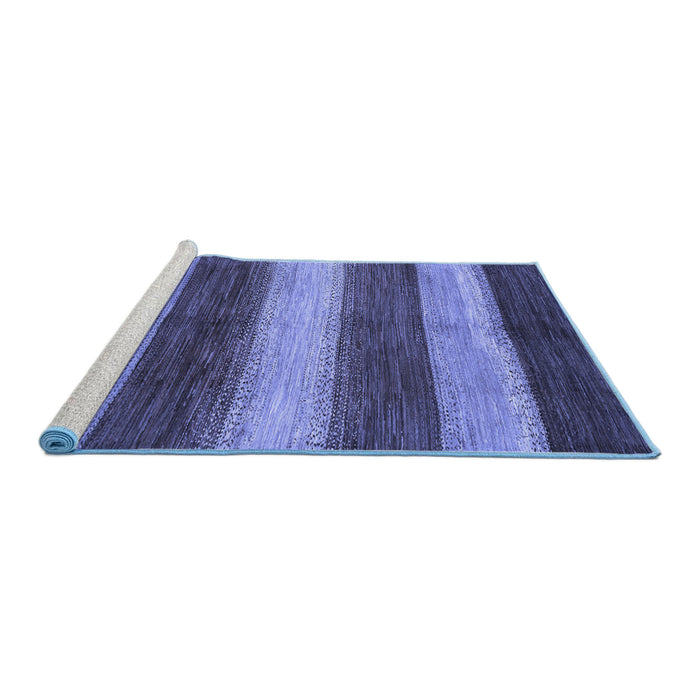 Sideview of Machine Washable Abstract Blue Modern Rug, wshabs215blu