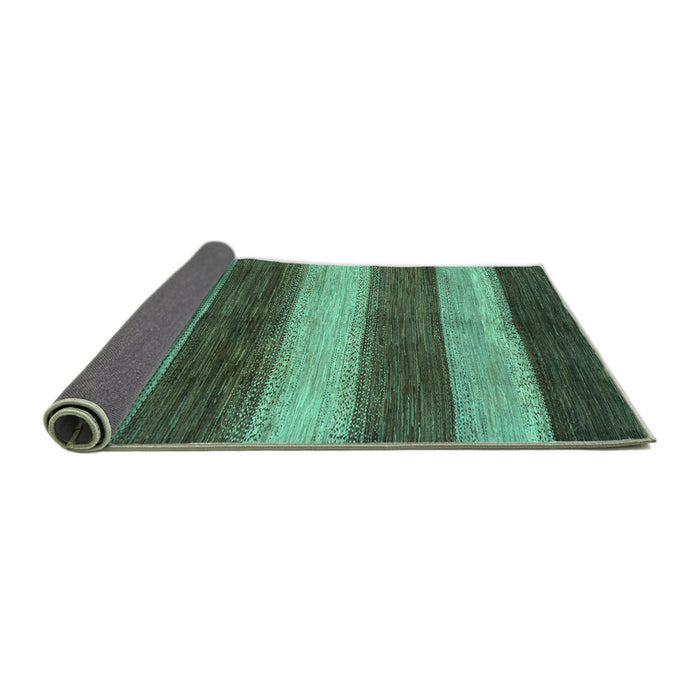 Sideview of Abstract Turquoise Modern Rug, abs215turq