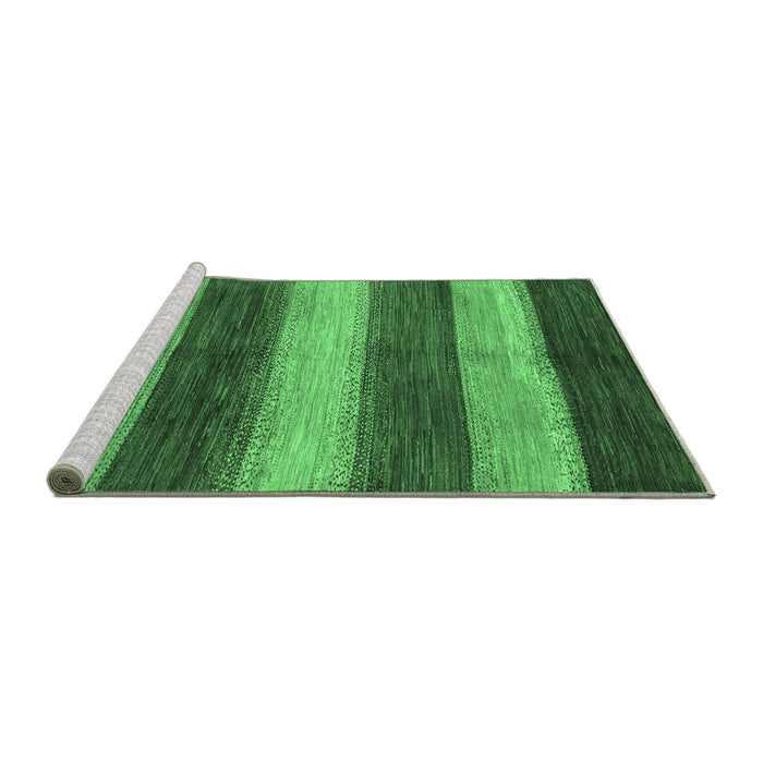 Sideview of Machine Washable Abstract Emerald Green Modern Area Rugs, wshabs215emgrn