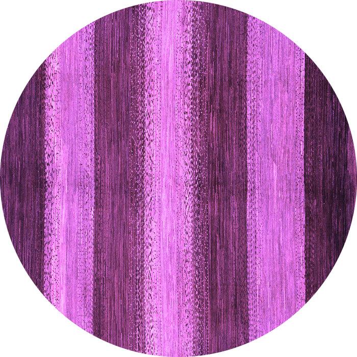 Round Machine Washable Abstract Purple Modern Area Rugs, wshabs215pur