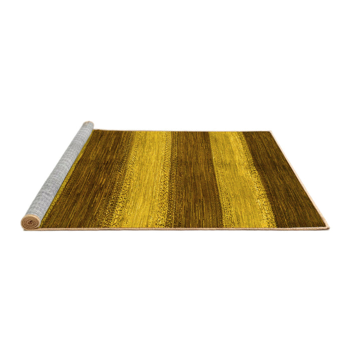 Sideview of Machine Washable Abstract Yellow Modern Rug, wshabs215yw