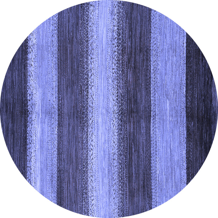 Round Abstract Blue Modern Rug, abs215blu
