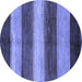 Round Abstract Blue Modern Rug, abs215blu