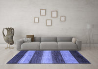 Machine Washable Abstract Blue Modern Rug, wshabs215blu