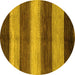 Round Abstract Yellow Modern Rug, abs215yw