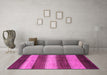 Machine Washable Abstract Pink Modern Rug in a Living Room, wshabs215pnk