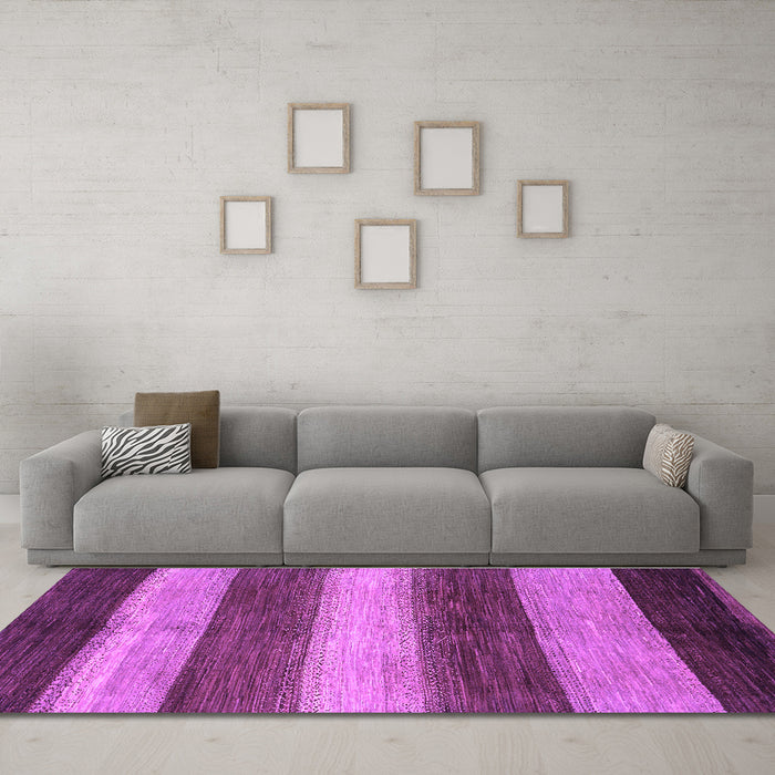 Machine Washable Abstract Purple Modern Area Rugs in a Living Room, wshabs215pur