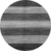 Round Machine Washable Abstract Gray Modern Rug, wshabs215gry