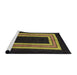 Sideview of Machine Washable Abstract Dark Golden Brown Rug, wshabs216