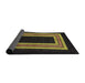 Sideview of Abstract Dark Brown Modern Rug, abs216