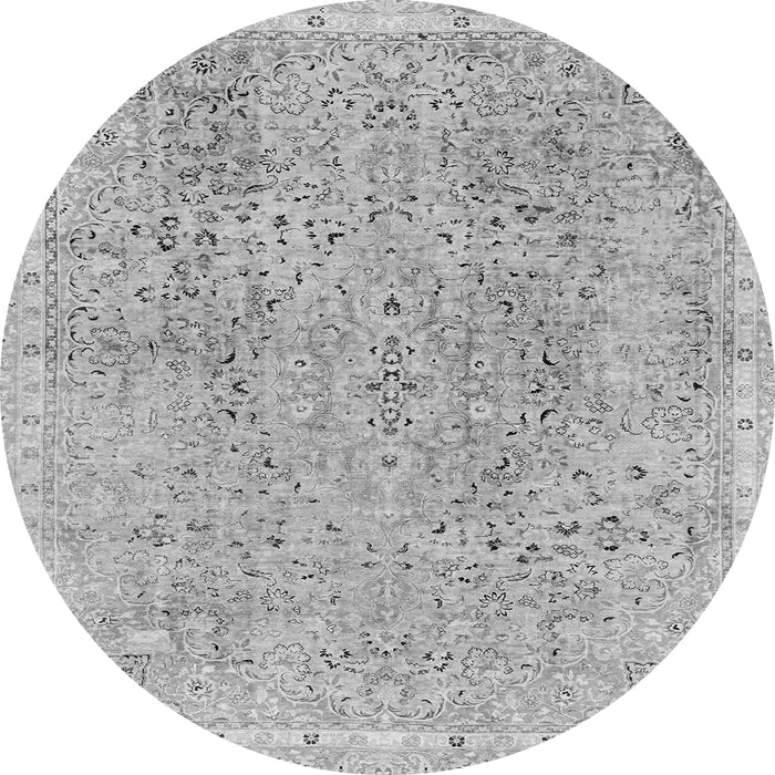 Round Abstract Gray Modern Rug, abs2160gry
