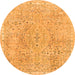 Round Abstract Orange Modern Rug, abs2160org