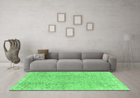 Machine Washable Abstract Emerald Green Modern Rug, wshabs2160emgrn