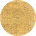 Round Abstract Brown Modern Rug, abs2160brn