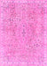 Machine Washable Abstract Pink Modern Rug, wshabs2160pnk