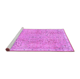 Sideview of Machine Washable Abstract Purple Modern Area Rugs, wshabs2160pur