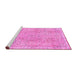 Sideview of Machine Washable Abstract Pink Modern Rug, wshabs2160pnk