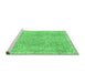 Sideview of Machine Washable Abstract Emerald Green Modern Area Rugs, wshabs2160emgrn