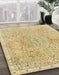 Abstract Gold Modern Rug in Family Room, abs2160