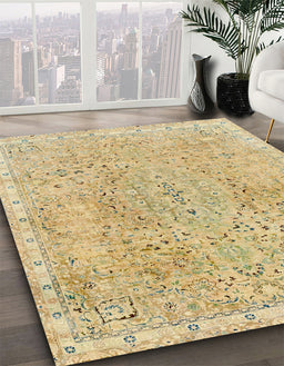 Machine Washable Abstract Gold Rug in a Family Room, wshabs2160