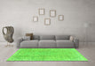 Machine Washable Abstract Green Modern Area Rugs in a Living Room,, wshabs2160grn