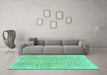 Machine Washable Abstract Turquoise Modern Area Rugs in a Living Room,, wshabs2160turq