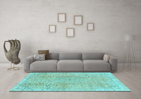 Machine Washable Abstract Light Blue Modern Rug, wshabs2160lblu