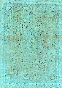 Abstract Light Blue Modern Rug, abs2160lblu