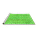 Sideview of Machine Washable Abstract Green Modern Area Rugs, wshabs2160grn