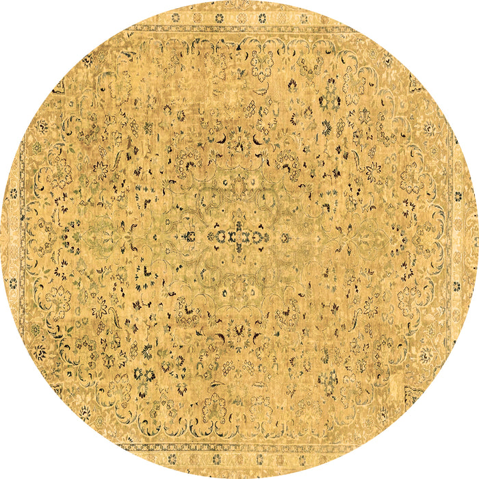 Round Machine Washable Abstract Brown Modern Rug, wshabs2160brn