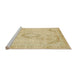 Sideview of Machine Washable Abstract Brown Gold Rug, wshabs2161