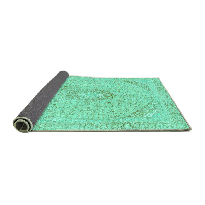 Sideview of Abstract Turquoise Modern Rug, abs2161turq
