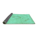 Sideview of Abstract Turquoise Modern Rug, abs2161turq