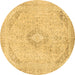 Round Abstract Brown Modern Rug, abs2161brn