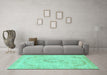 Machine Washable Abstract Turquoise Modern Area Rugs in a Living Room,, wshabs2161turq